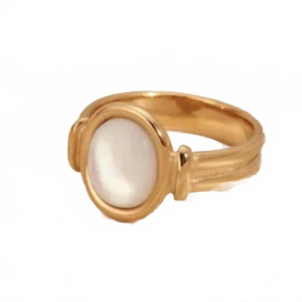 NEW JOSSLYN BY WALL TO WALL women's sunburst stone ring in pearl